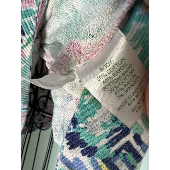 Lilly Pulitzer S Fletcher Salt in the Air Popover Pullover Sweatshirt Cowl Neck - Picture 7 of 8